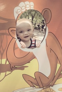 For Evan's first birthday, he went to the zoo for the first time and really enjoyed it. He's definitely our little monkey!